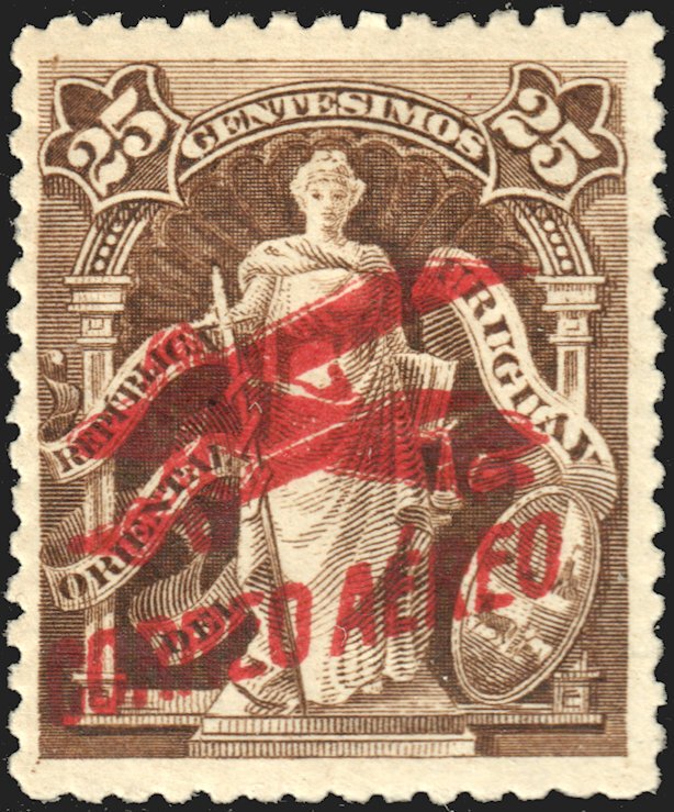 Uruguay  #C2  Unused - Airmail Overprint (1921)