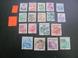 AUSTRIA 1934-5 USED SC 354-371 SET  XF $50 (205)