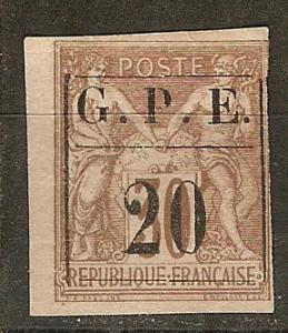 Guadeloupe 1 Y&T 1 MNG F/VF 1891 SCV $72.50