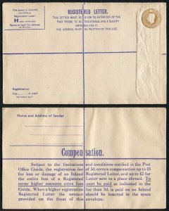 RP60 KGVI 5 1/2d Registered Envelope Size H Sans-Serif IMPRINT P A and Co Ltd M