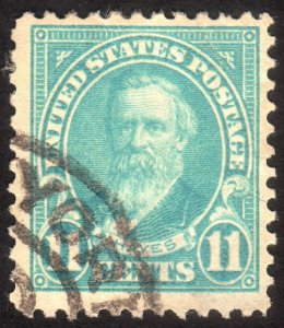 1922, US 11c, Hayes, Used, thin, Sc 563