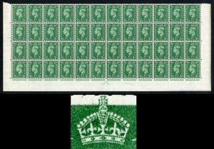 1 1/2d Pale Green SG505 Cylinder 194 Block 48 Variety Q9h