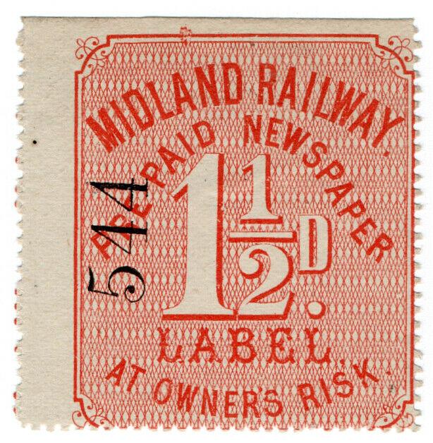 (I.B) Midland Railway : Prepaid Newspaper Parcel 1½d