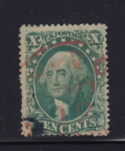 32 F-VF used neat red cancel with nice color cv $ 235 ! see pic !