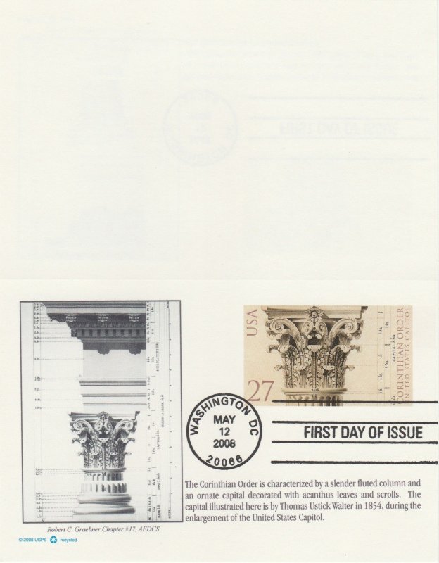 Scott# UY47 Unfolded US Postal Reply Card First Day Cover, AFDCS.