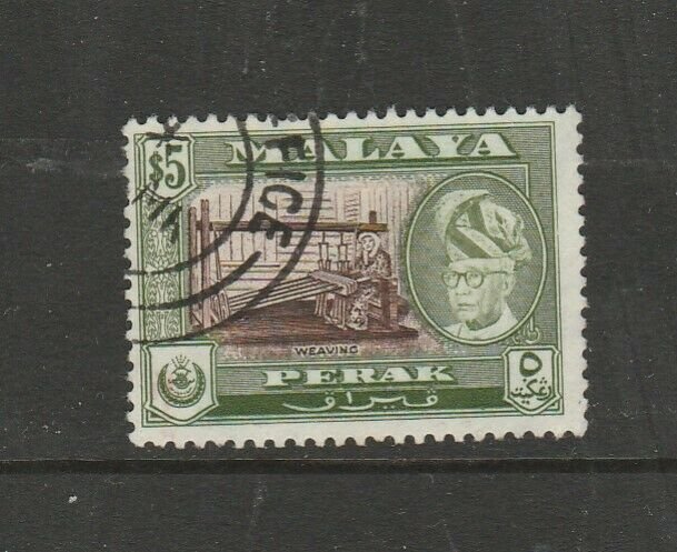 Malaya Perak 1957/61 $5 P13 x 12.5 Used SG 161a