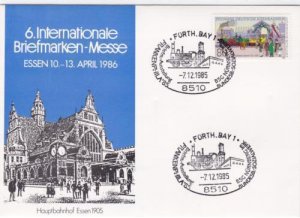 Germany international stamps fair Essen 1986 railway cancel stamps cover r20078