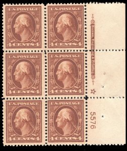 MOMEN: US STAMPS #377 PLATE BLOCK OF 6 MINT OG NH LOT #71639