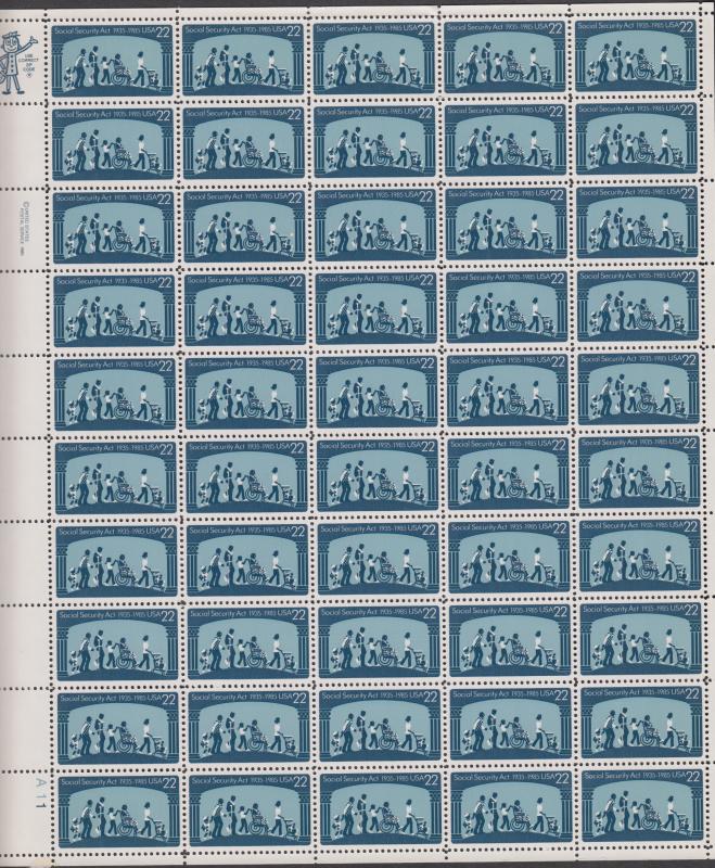 US #2153   Social Security   Full sheet of 50  MNH