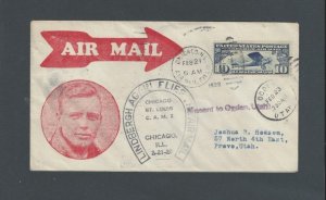 1928 #C10 Su[erb Gem Grade 95 Used On Lindbergh Flight Cover Cam2 Properly---