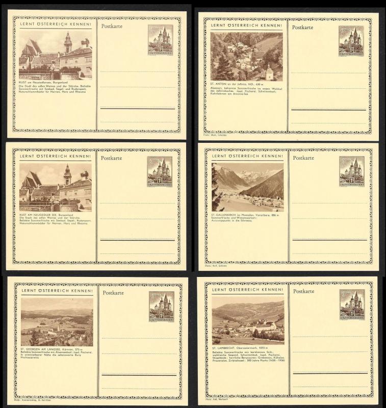 AUSTRIA (120) Scenery View Brown 1 Shilling Postal Cards c1950s ALL MINT UNUSED