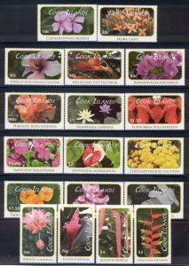 Cook Islands - 2010 MNH set of 18 Flower stamps #1305-22 cv 85.85 Lot #264