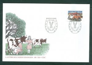 Aland. FDC 1988  Farming Education 100 Year. Sc.# 30