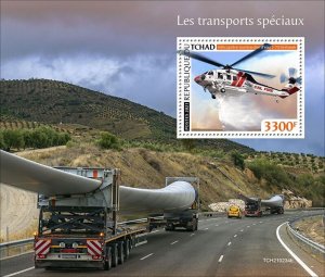 Chad - 2021 Special Transport, Helicopter - Stamp Souvenir Sheet - TCH210234b