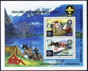 Nicaragua Michel 2130-2133 Bl.120-121,MNH. IYC-1979.Scouts.Alphabetization-1980.