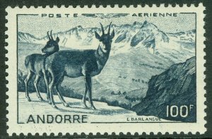 EDW1949SELL : FRENCH ANDORRA 1950 Scott #C1 Animals. Very Fine, Mint OG. Cat $87