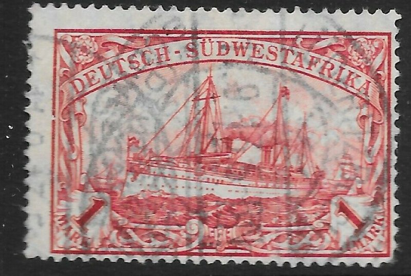 GERMAN SOUTH WEST AFRICA SG29 1912 1m CARMINE p26x17 USED 