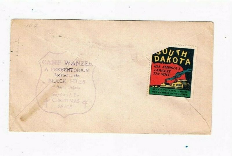 1932 cover from Camp Wanzer Black Hills Health Camp Huron South Dakota Fight TB