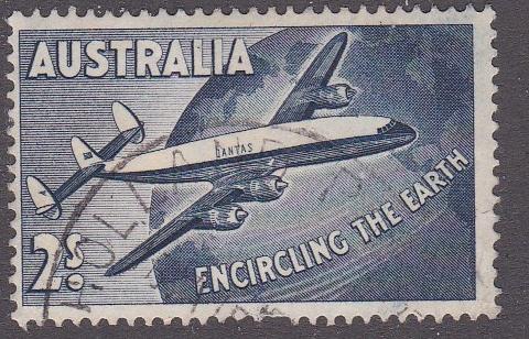 Australia # C8, Super Constellation Airplane, Used, 1/2 Cat.