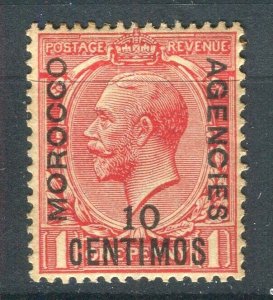 MOROCCO AGENCIES; 1914-20s early GV surcharged issue Mint hinged 10c.