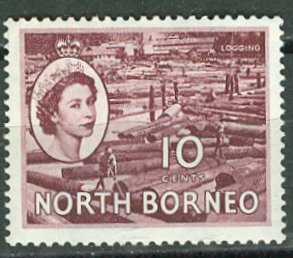 North Borneo # 267   10c  QE II - Logging  (1) Unused VLH