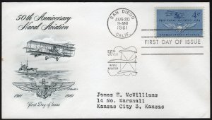 SC#1185 4¢ Naval Aviation FDC: Artmaster (1961) Addressed