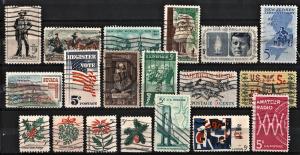 United States Used Commemoratives of 1964 (19 Stamps)