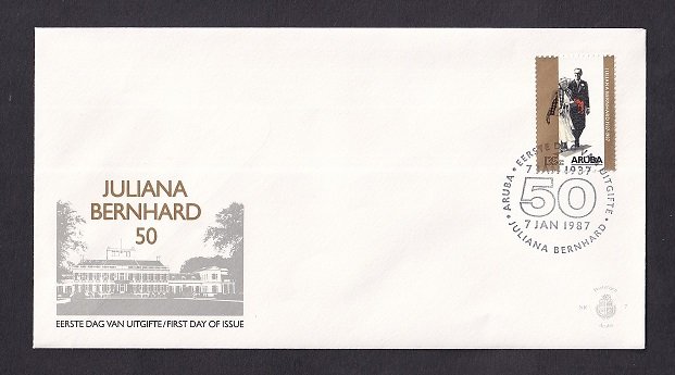 Aruba   #24  .  1987    FDC 7  royal jubileum