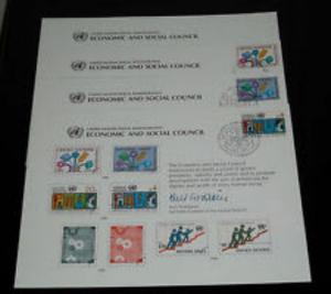 UNITED NATIONS  #SC18  ECONOMIC & SOCIAL COUNCIL 1980  SOUVENIR  CARDS  SET OF 4