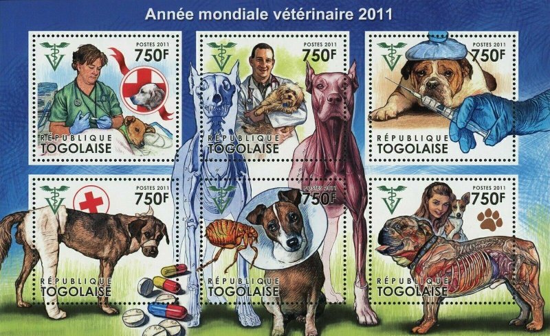 World Veterinary Year 2011 Stamp Dogs Pet Domestic Animal S/S MNH #4100-4105