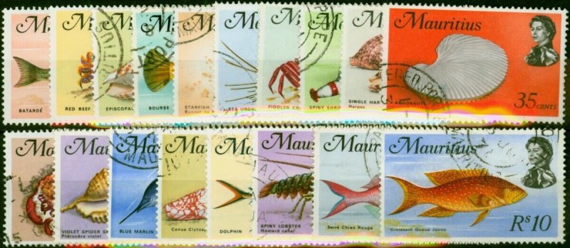 Mauritius 1969 Marine Life Set of 18 SG382-399 Fine Used