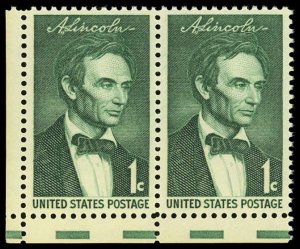 US Sc 1113 VF/MNH PAIR  - 1959 1¢ Beardless Lincoln - Nicely Centered - Fresh