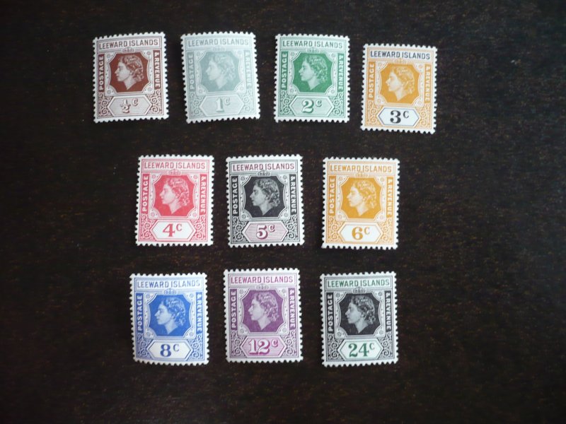 Stamps - Leeward Islands-Scott#133-142 - Mint Never Hinged Part Set of 10 Stamps