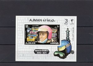 AJMAN 1971 IN MEMORIAM RACING CARS DRIVERS DELUXE S/S MNH