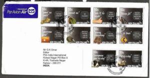 New Zealand 2007 Classic Kiwi New Rub & Reveal Stamps 20V on 2 FDCs To India ...