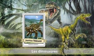 Togo - 2017 Dinosaurs on Stamps - Stamp Souvenir Sheet - TG17107b