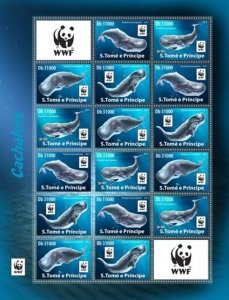 St Thomas - 2017 WWF & Sperm Whale 16 Stamp Sheet ST17420d