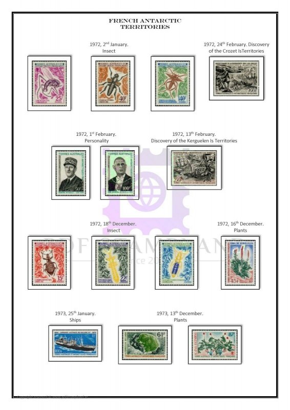 French Antarctic Territories (Lands) 1955-2020 PDF (DIGITAL)  STAMP ALBUM PAGES