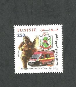 2016– Tunisia- World Day of Civil Protection- Complete set  1 V- MNH** 