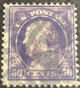 U.S.# 421-USED--SINGLE-FIFTY CENT/FRANKLIN--VIOLET---1914