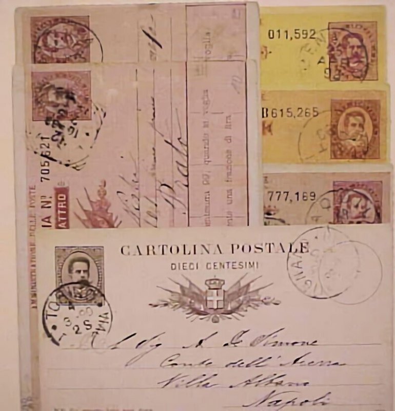 ITALY 1890/1899 6 POSTAL CARDS 