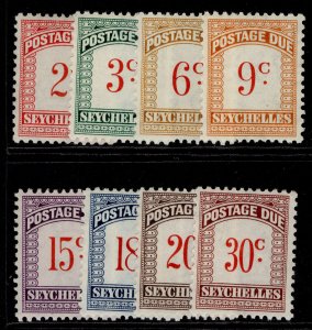 SEYCHELLES GVI SG D1-D8, complete set, NH MINT. Cat £16.