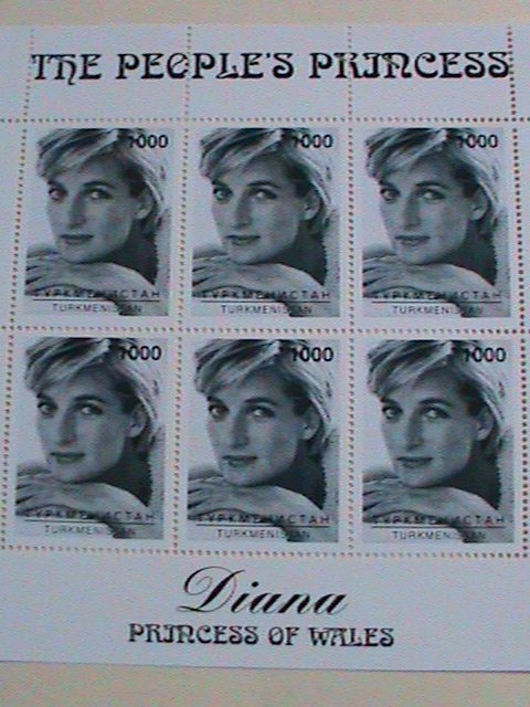 TURKMENISTAN  STAMP: 1997- PRINCE DIANA RARE BLACK & WHITE PHOTOS-MINT NH S/S