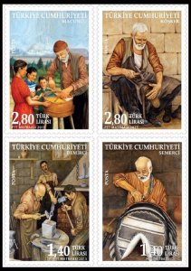 Turkey 2015 MNH Stamps Scott 3457-3460 Occupations of the Past Cobbler Craft