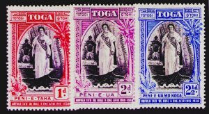 TONGA - Scott 70-72 -  - Queen Salote - 1938  MH