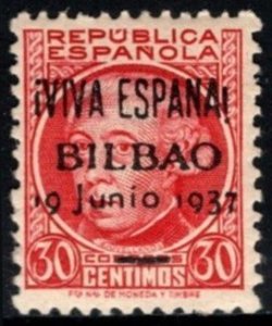 1937 Spain Propaganda Civil War Stamp 30 Centimos Bilbao Liberated June 19, 1937