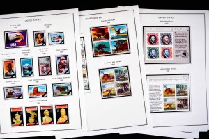 COLOR PRINTED U.S.A. 1966-1990 STAMP ALBUM PAGES (111 illustrated pages)