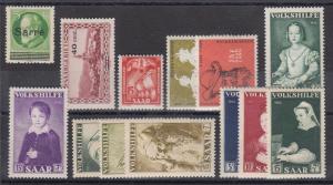 Saar Sc 21/B116 MLH. 1920-1956 issues, 13 different singles, F-VF