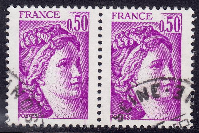 France - 1978 - Scott #1567 - used pair - Sabine