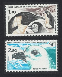 FSAT TAAF Emperor penguin Snow petrel Birds 2v 1985 MNH SG#196-197 MI#196-197